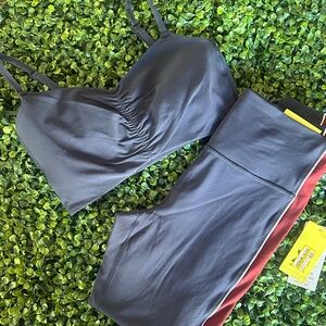 Navy Women's Bralette and High-Waist Legging Set